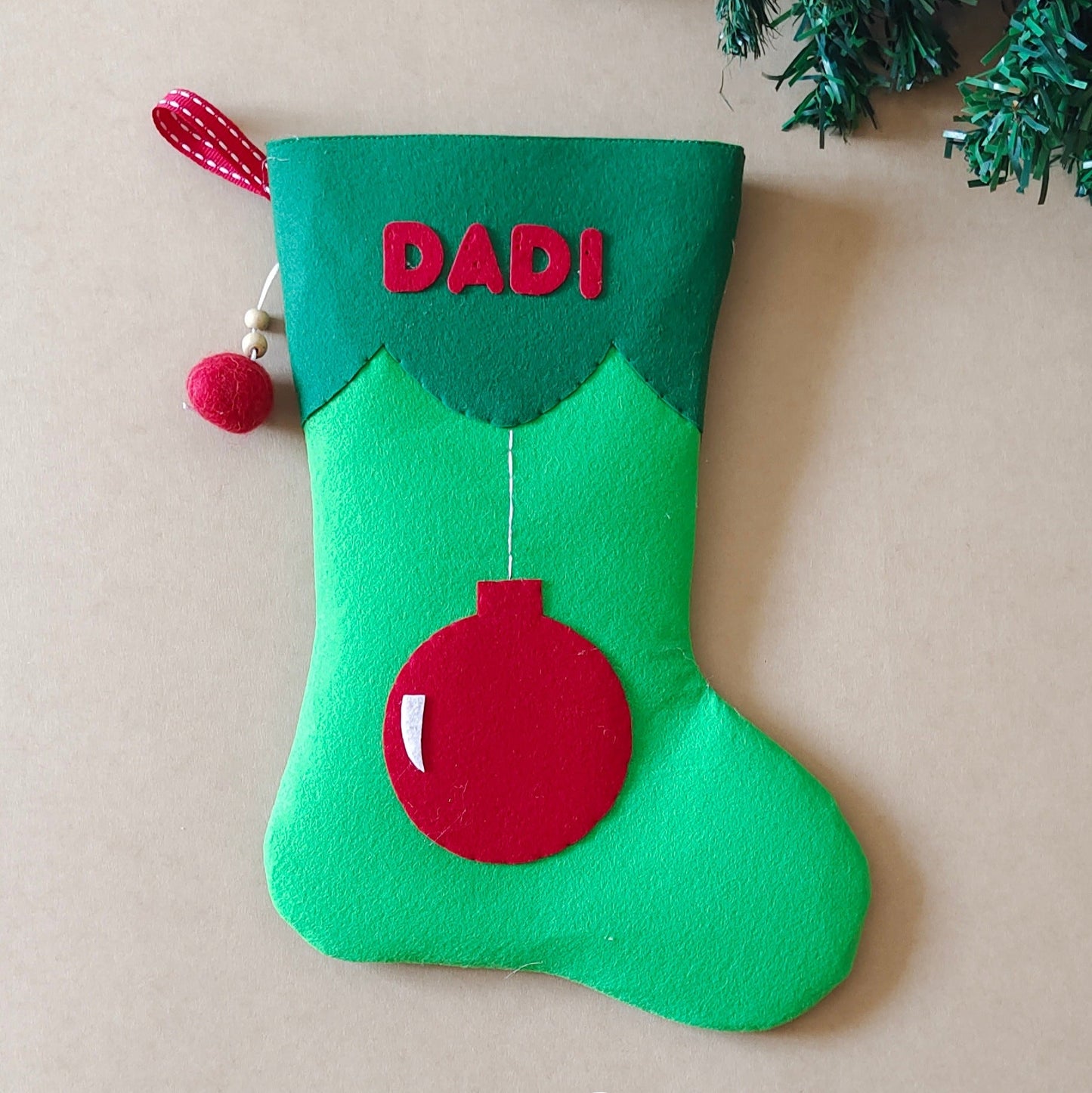 Christmas Bell Felt Stocking