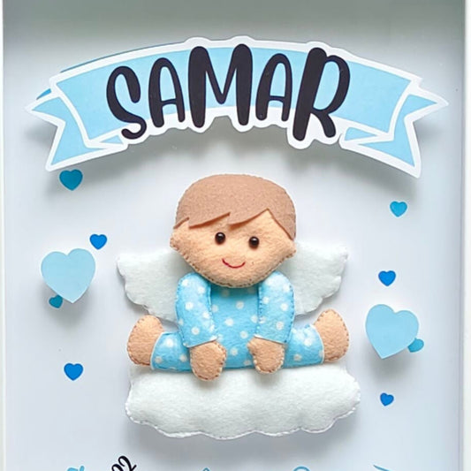 Baby Boy Angel Birth Memory Frame