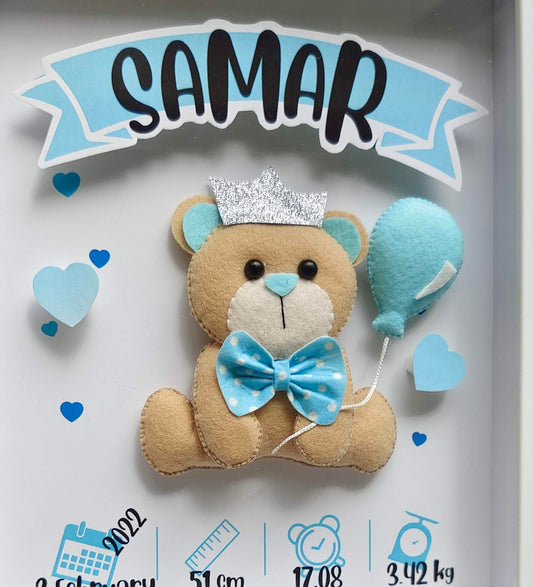 Prince Teddy Birth Memory Frame