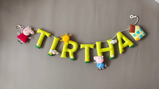 Personalized Peppa theme Bunting