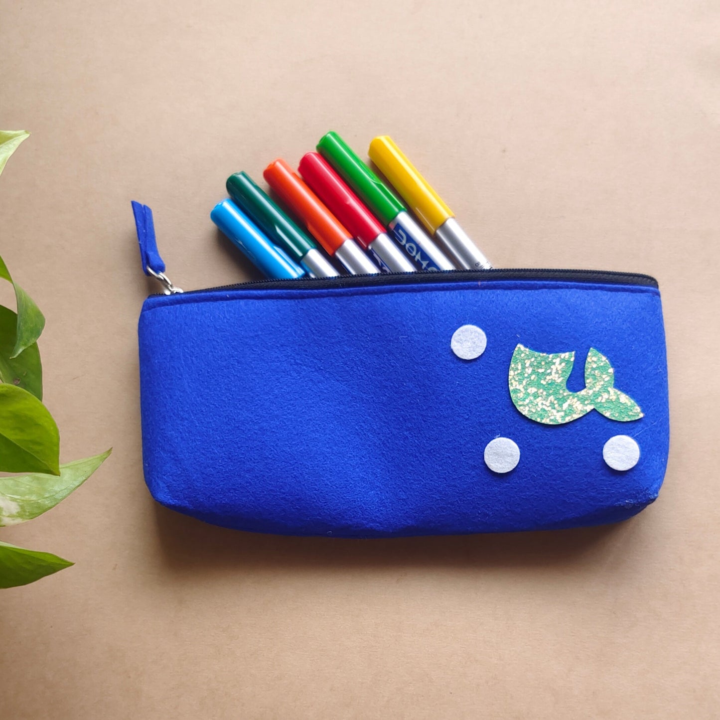 Mermaid Theme Felt Pencil Pouch