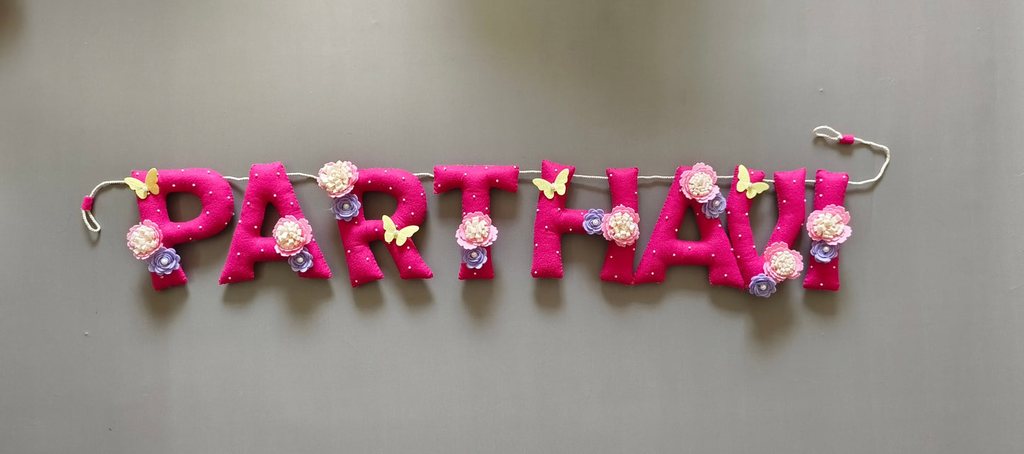 Personalized Floral theme Bunting