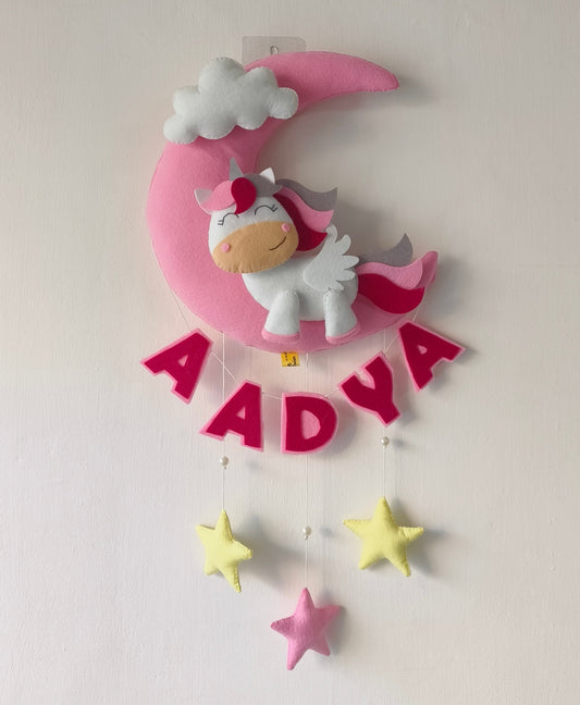 Cute Unicorn on small moon