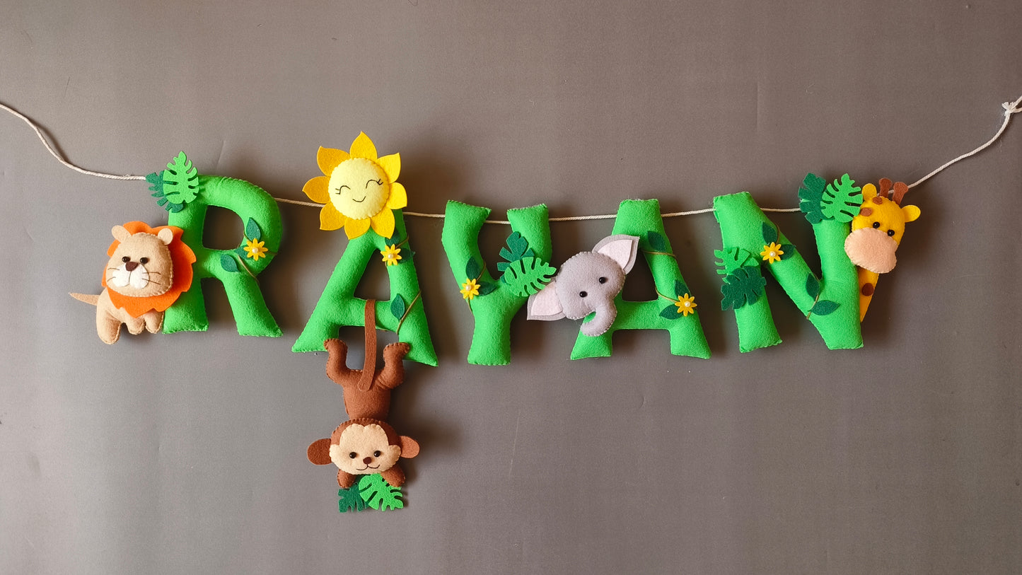Personalized Jungle theme Bunting