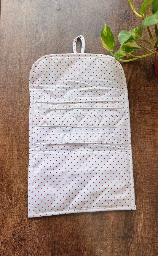 Red polka print Hair Clip organizer