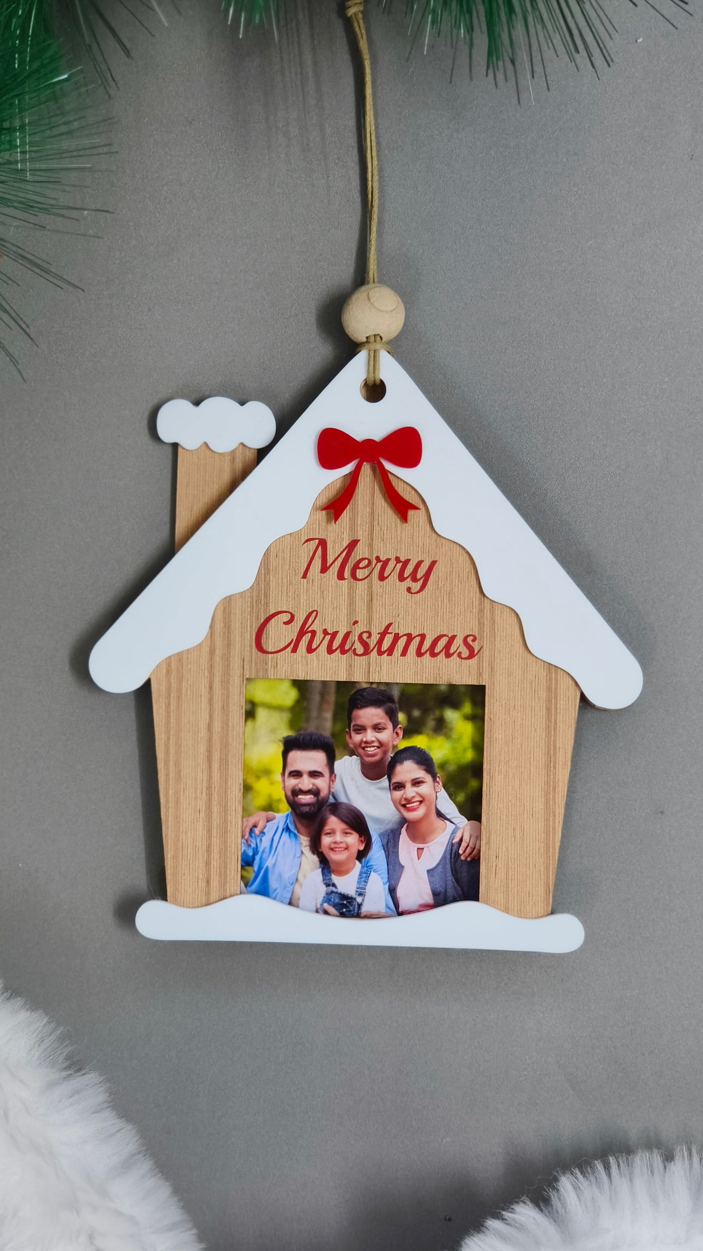 Christmas House Photo Frame Ornaments