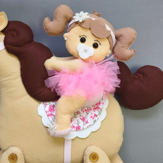 Personalized Baby girl rocking horse Nursery wall decor