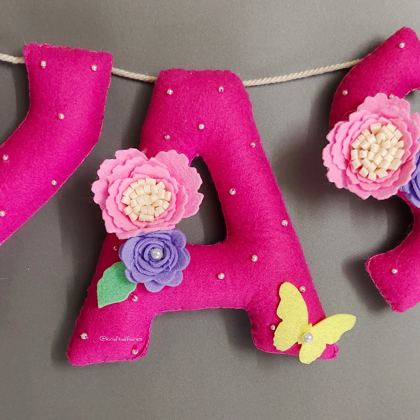 Personalized Floral theme Bunting