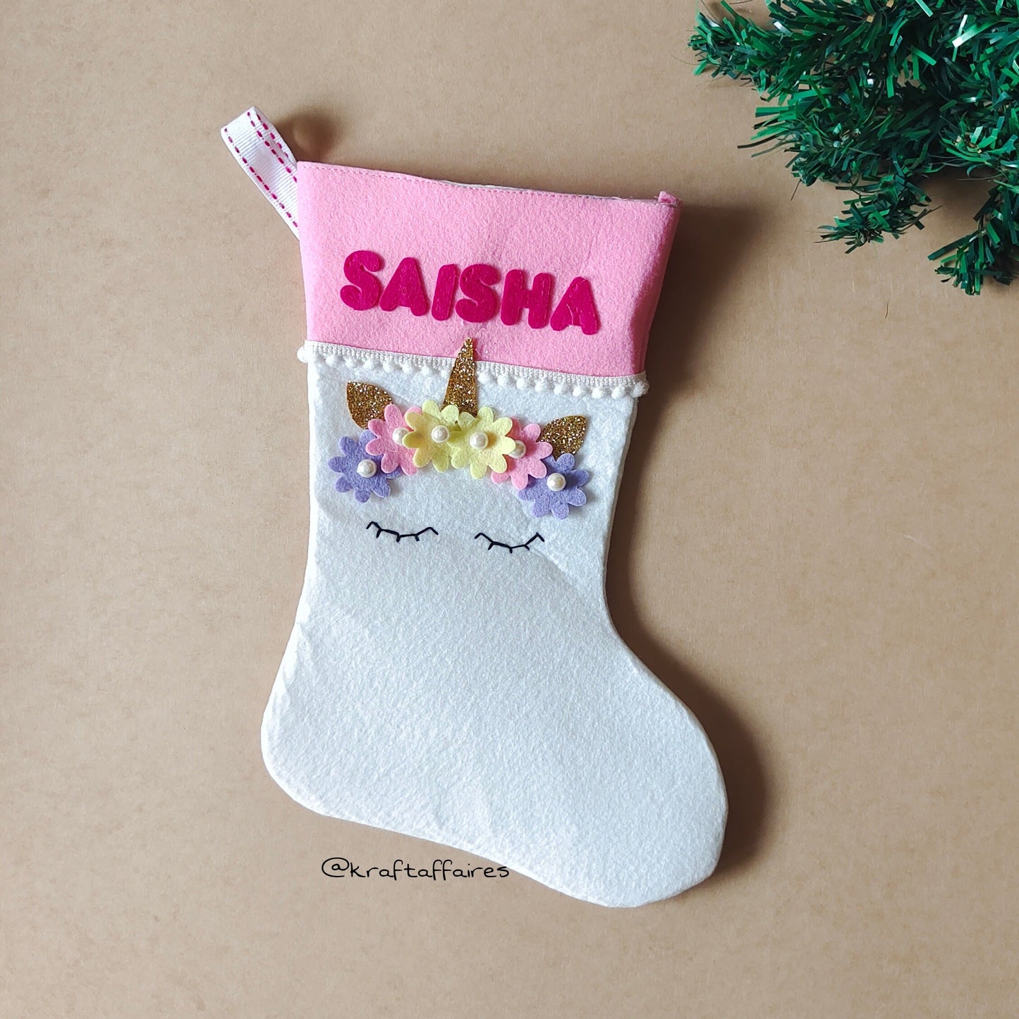 Unicorn Felt Stocking