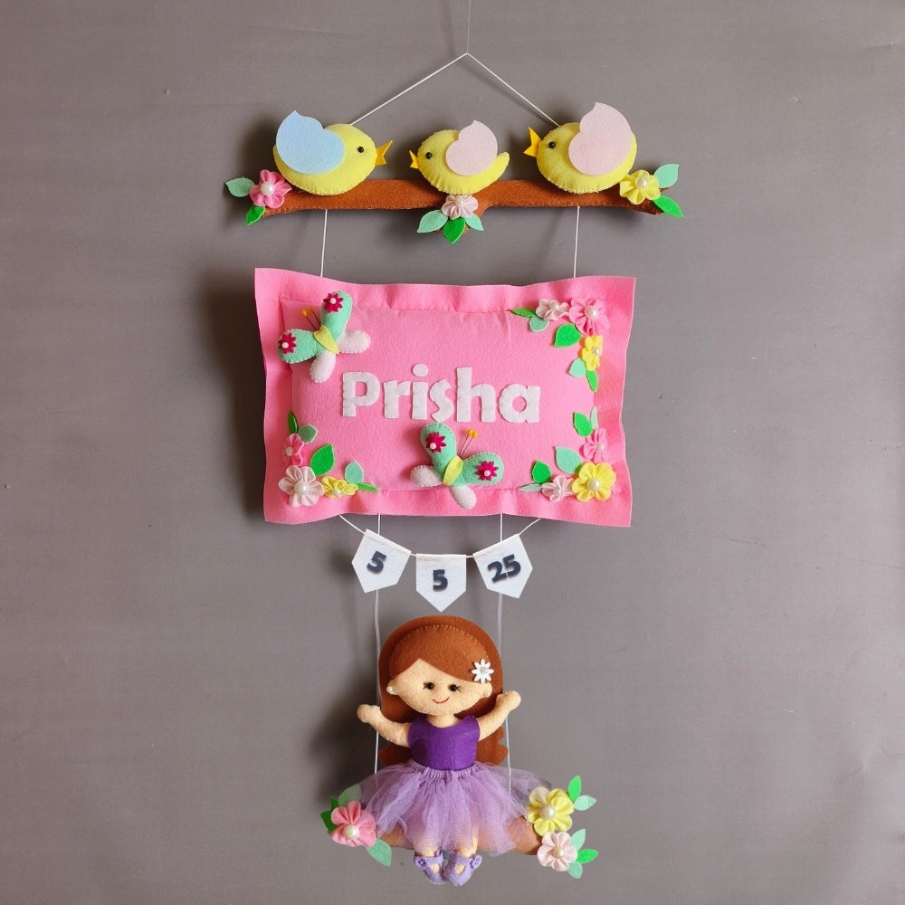 Bird Family with a girl on swing