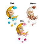 Personalized Teddy on moon with balloons