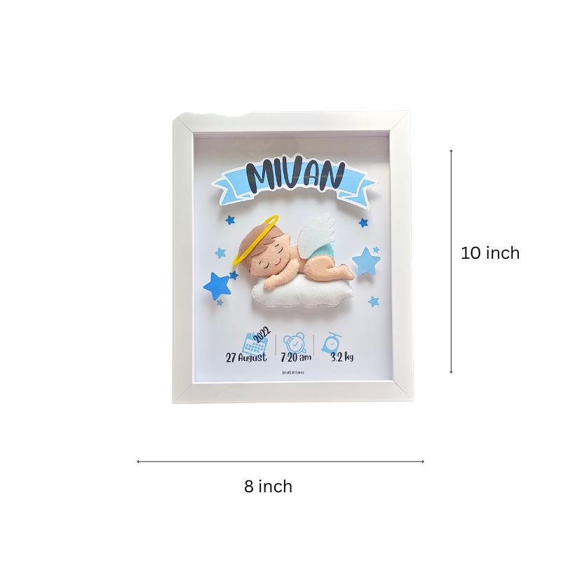Personalised sleeping baby birth memory frame