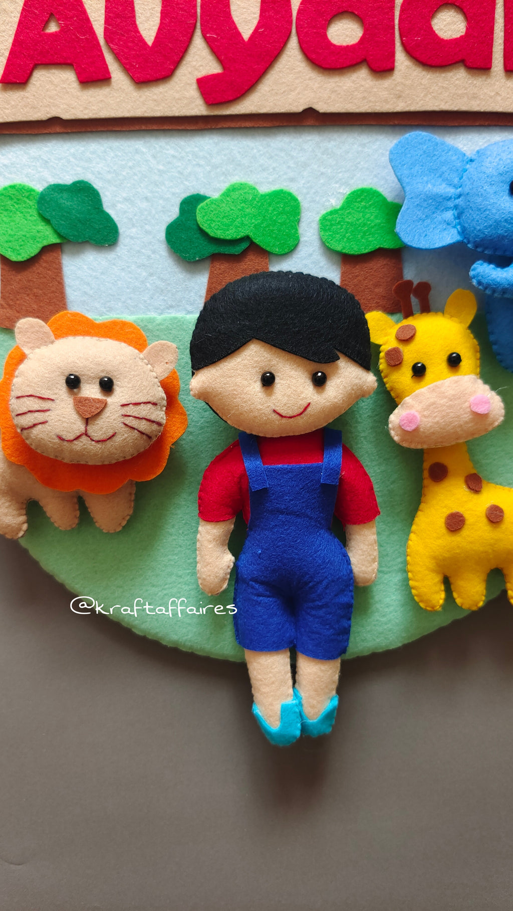 Personalised Jungle Safari Handmade Wall Decor