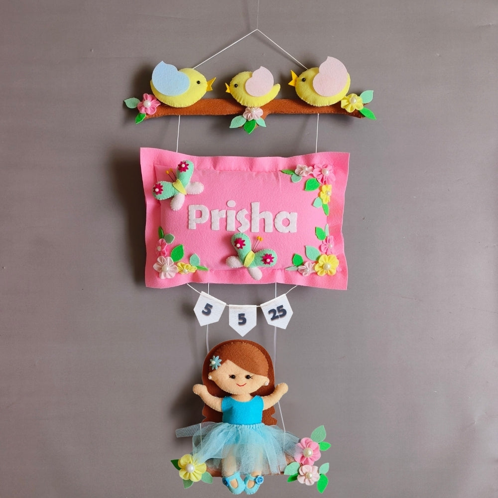 Bird Family with a girl on swing
