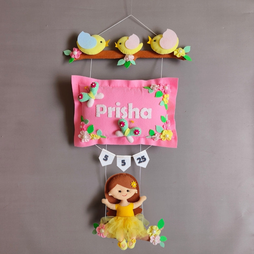 Bird Family with a girl on swing