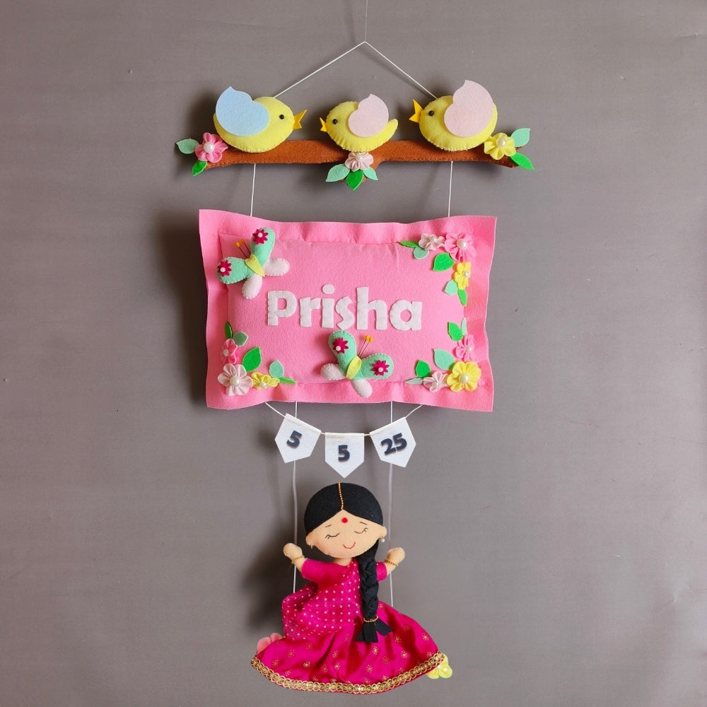 Bird Family with a girl on swing