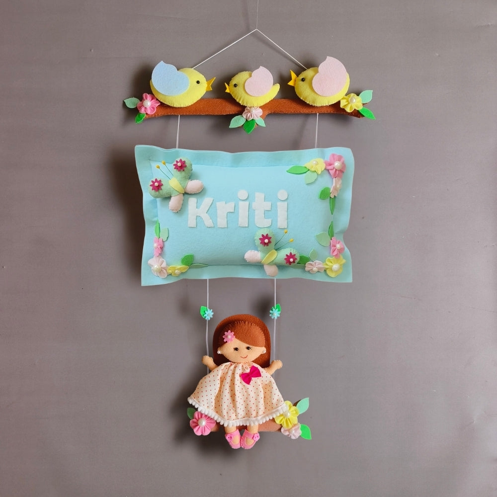 Bird Family with a girl on swing