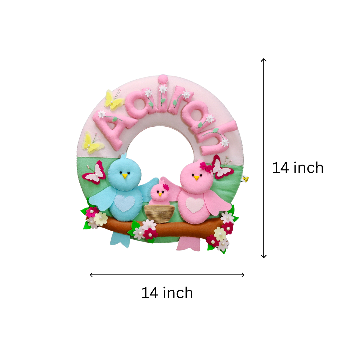 Personalized Cute Bird Family  wall decor