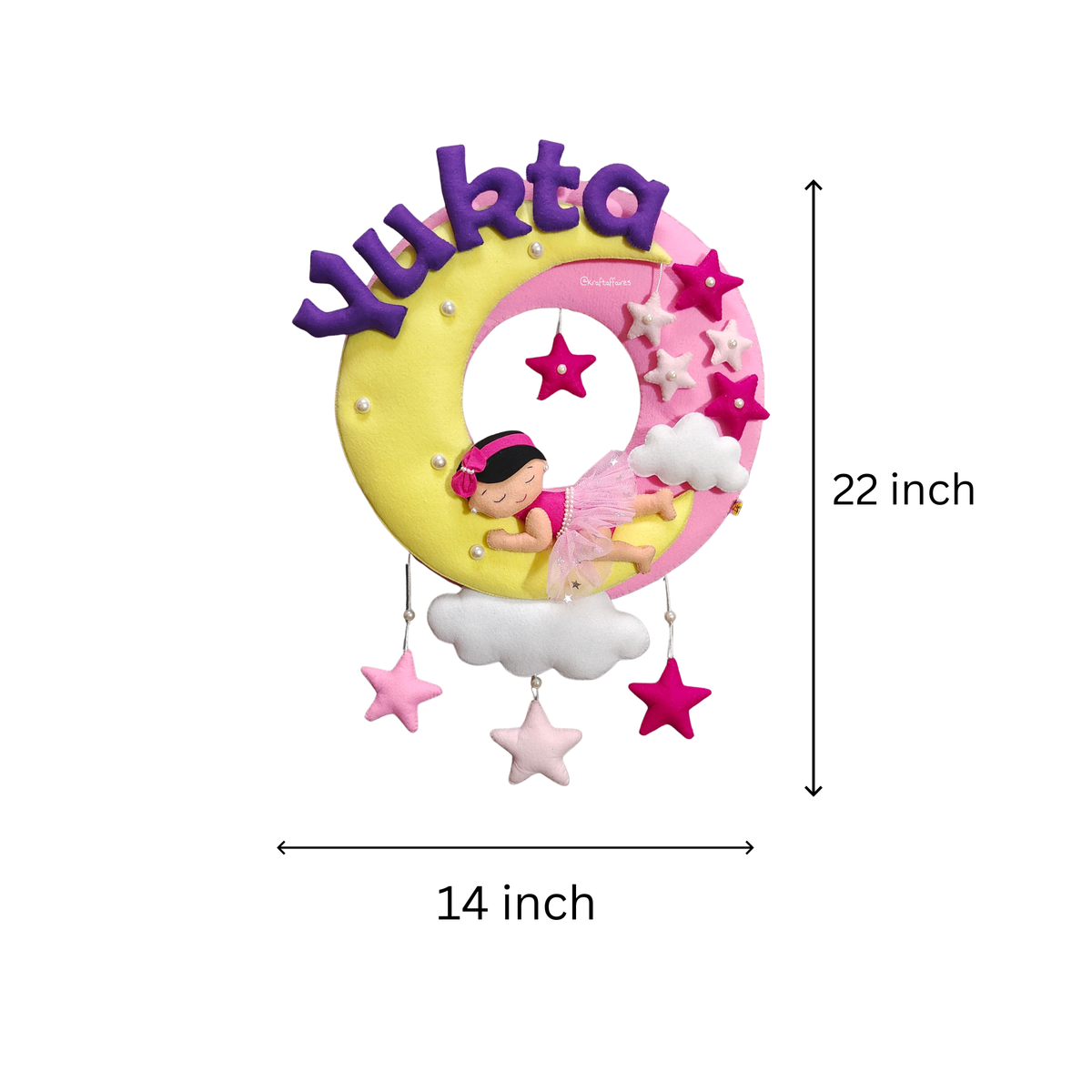 Personalized Sleeping Baby on moon wall decor