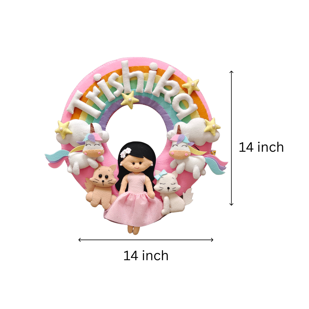 Personalised Rainbow Girl Handmade Wall Decor for Kids Room