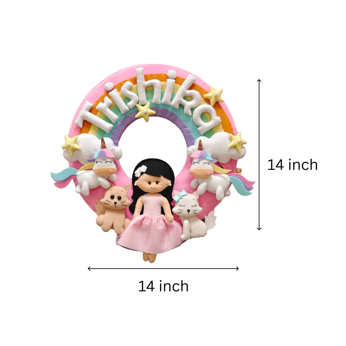 Personalised Rainbow Girl Handmade Wall Decor for Kids Room