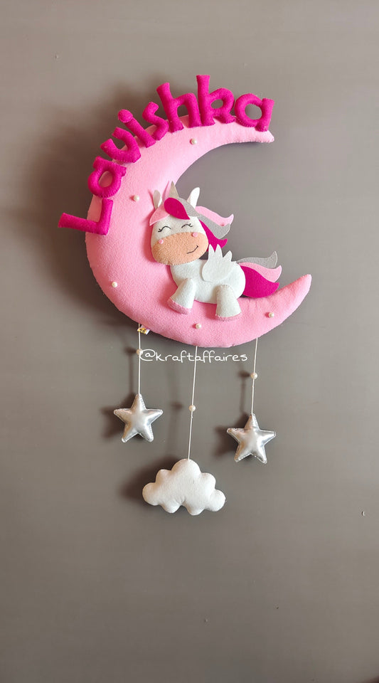 Cute Unicorn on moon