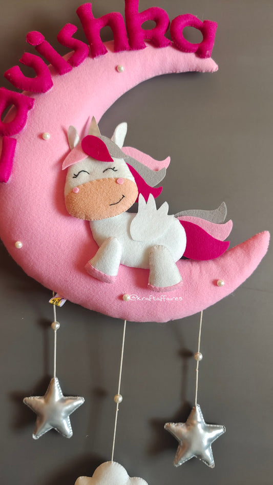 Cute Unicorn on moon