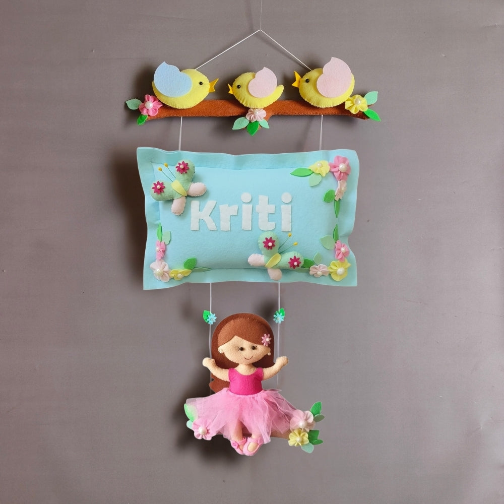 Bird Family with a girl on swing