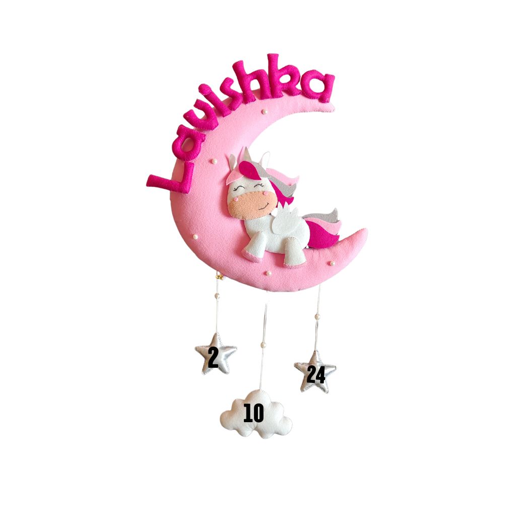 Cute Unicorn on moon