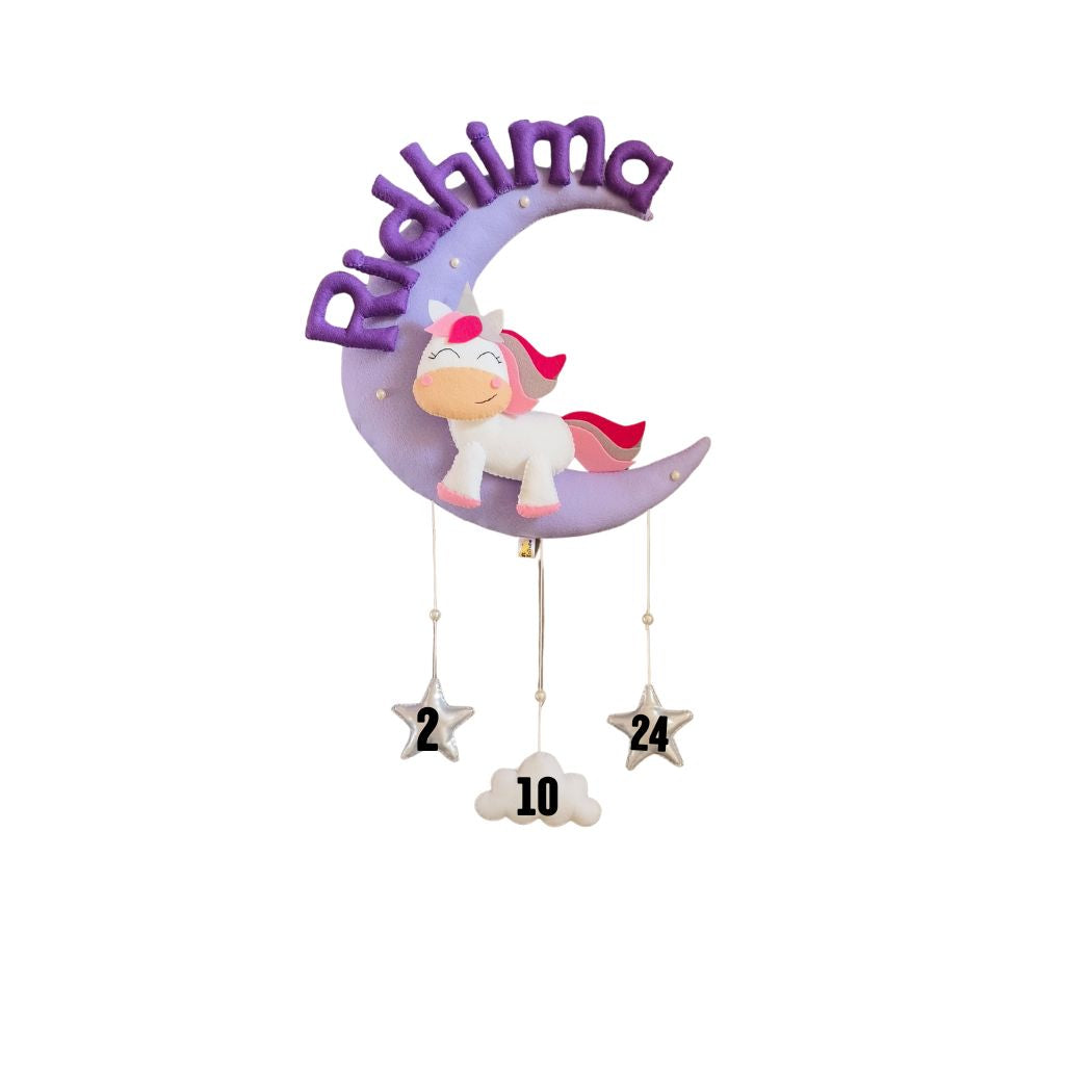 Cute Unicorn on moon