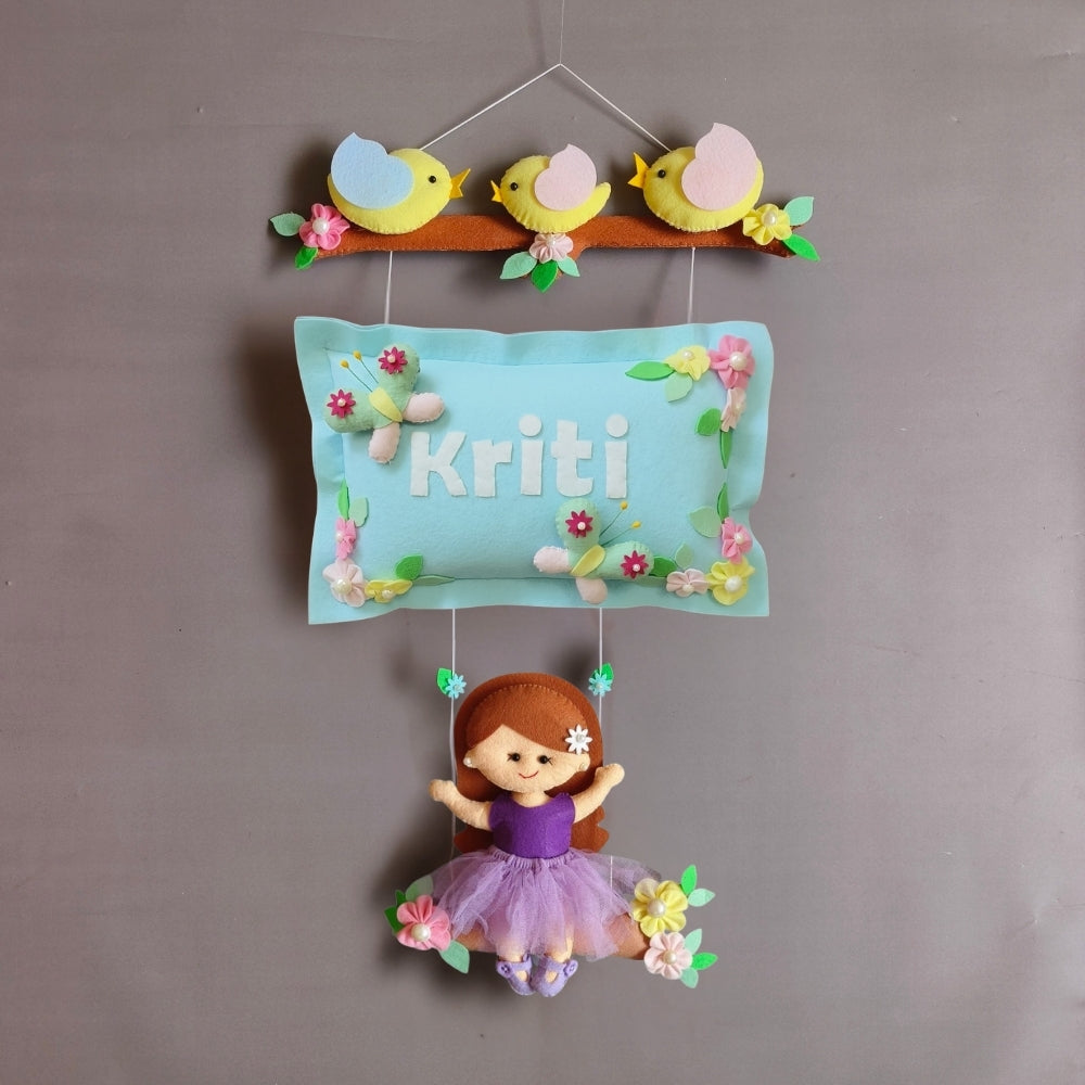 Bird Family with a girl on swing