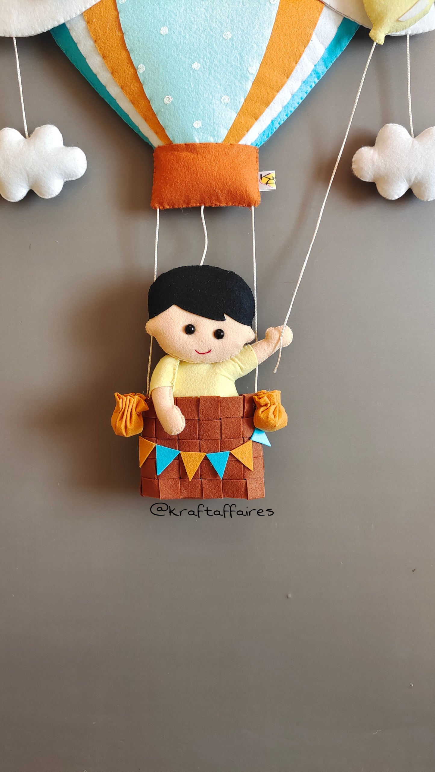 A boy on hot air balloon