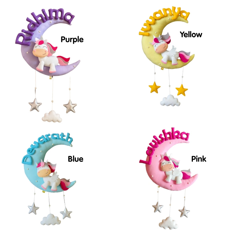Personalized Cute Unicorn on moon