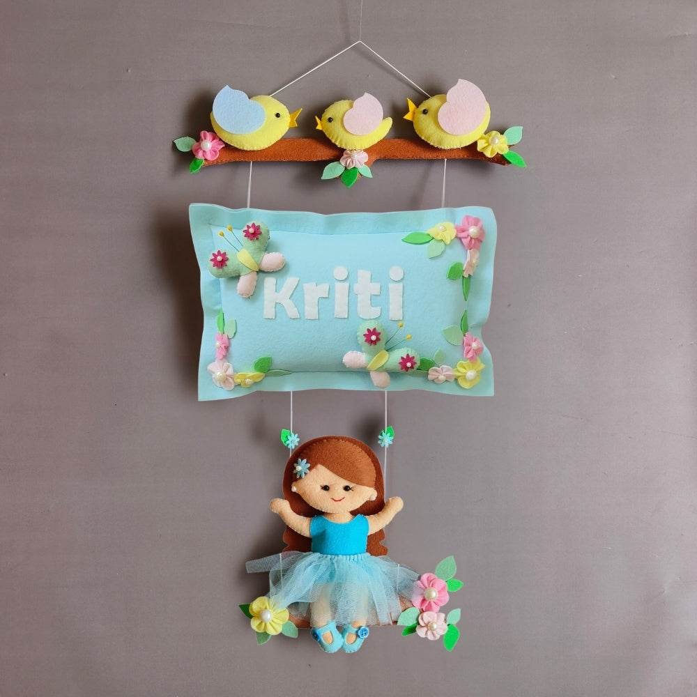 Bird Family with a girl on swing