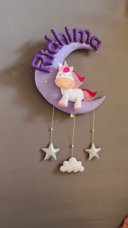 Cute Unicorn on moon