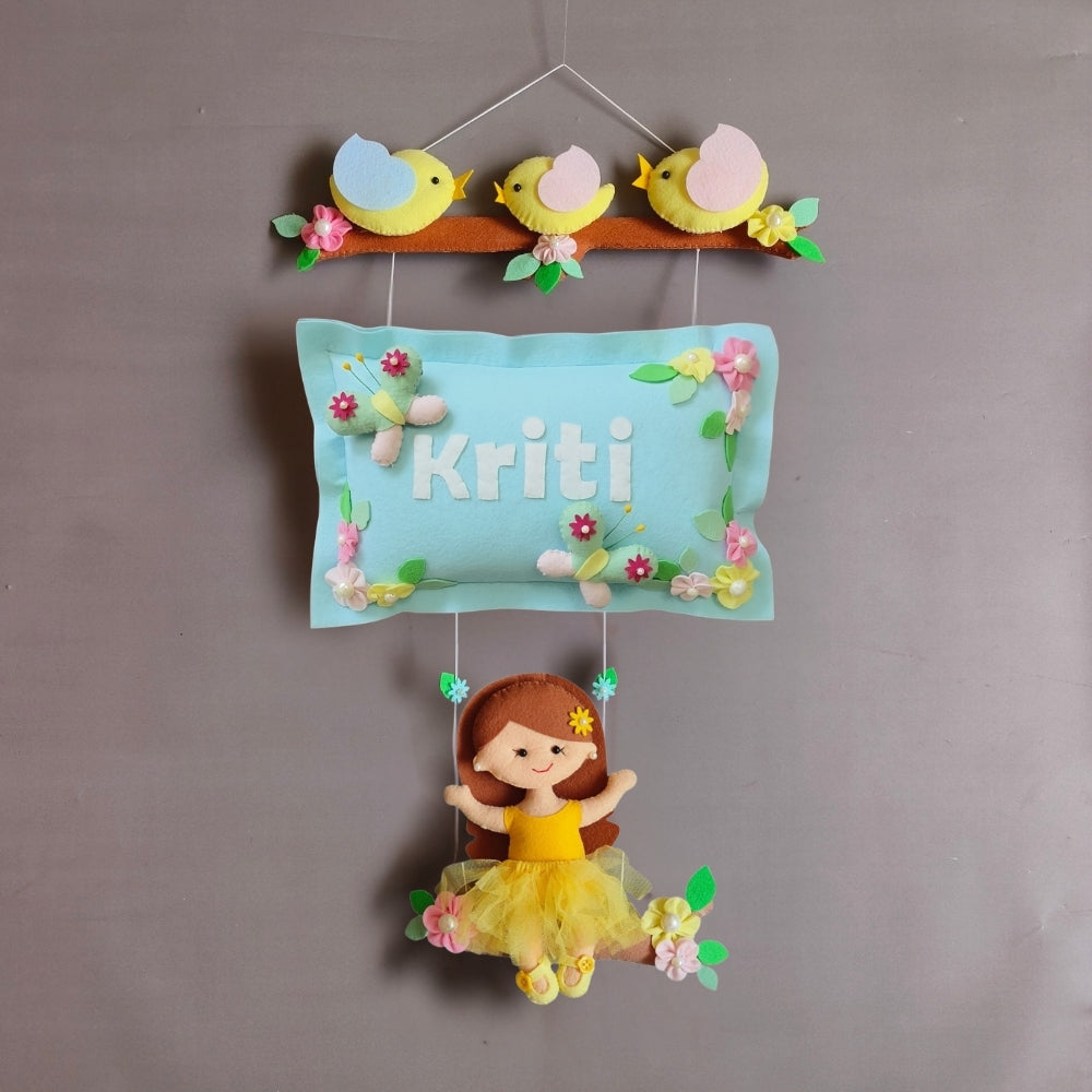 Bird Family with a girl on swing