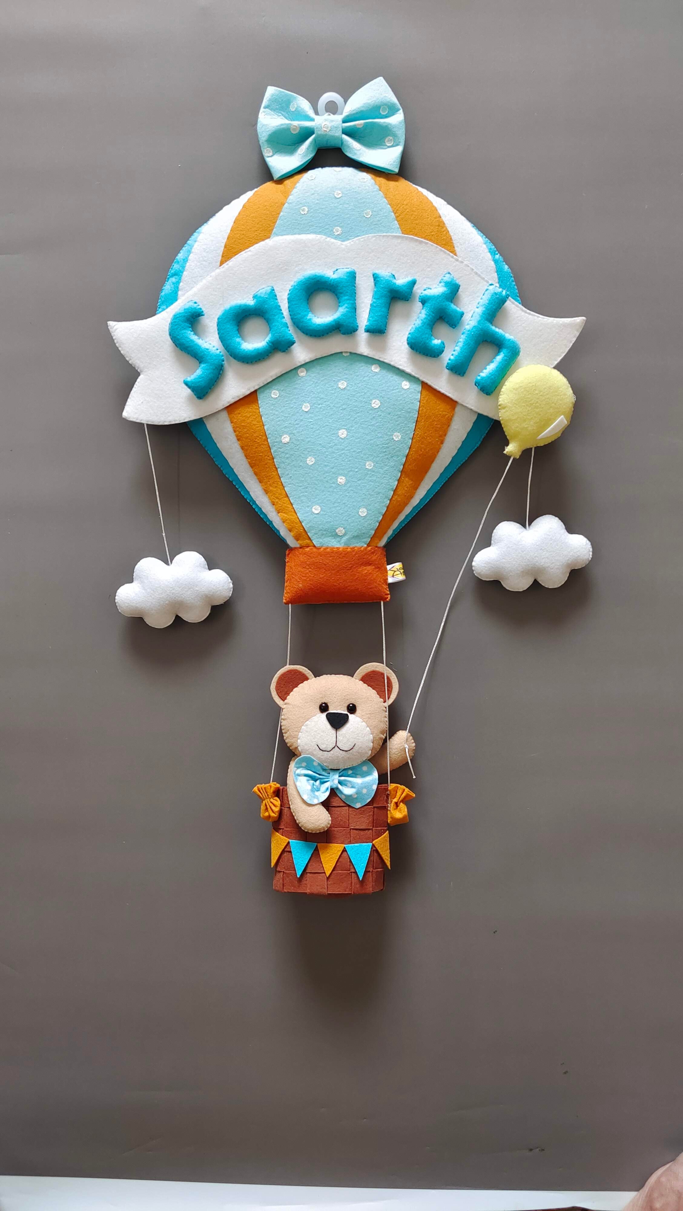 Personalised Big Hot Air Balloon Wall Decor for Boys Room