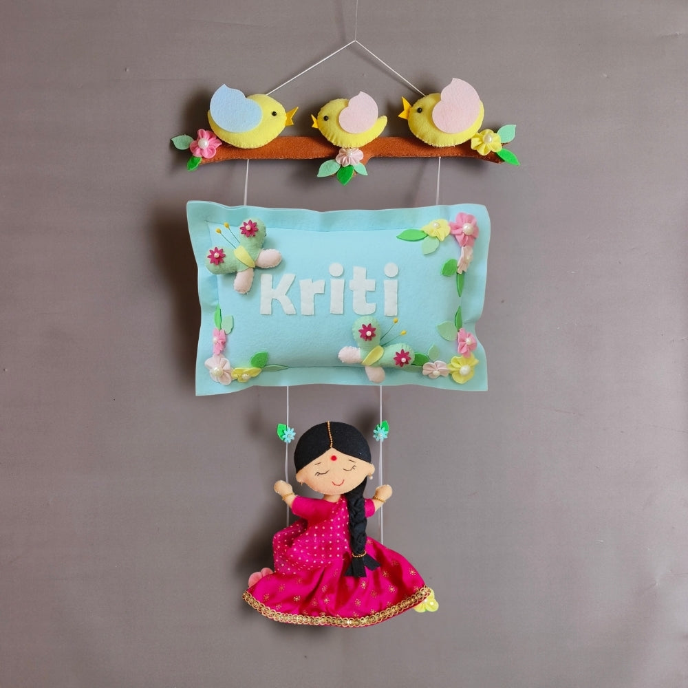 Bird Family with a girl on swing