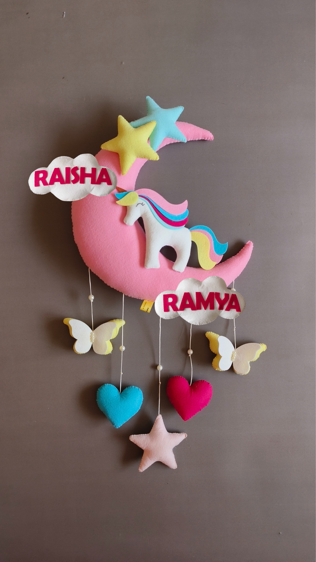 Personalised unicorn on the moon ready to gift sibling