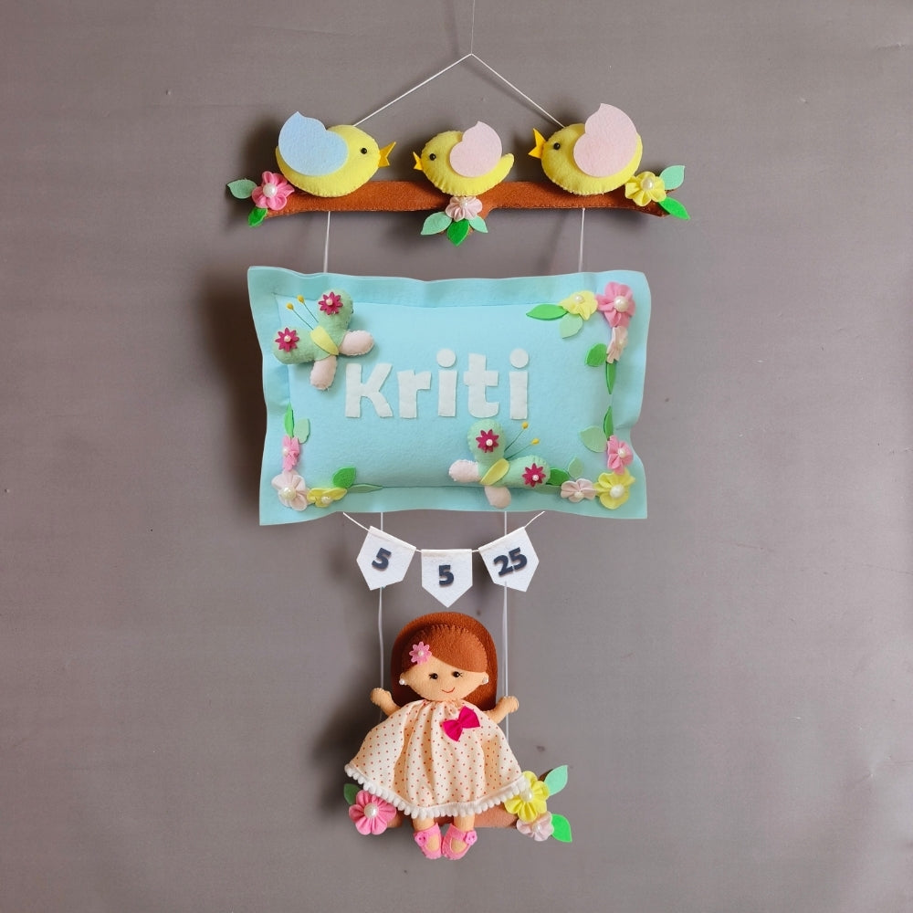 Bird Family with a girl on swing