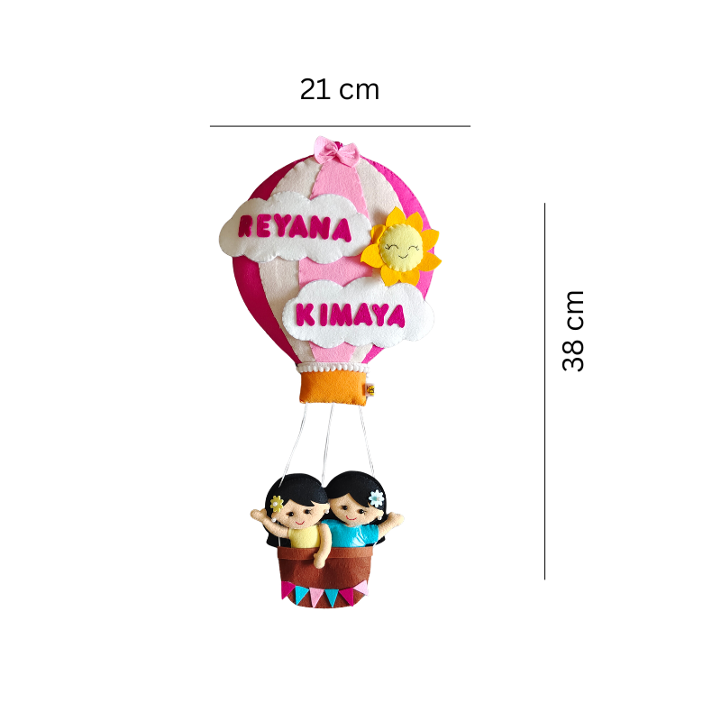 Personalized Hot air Balloon for siblings (Copy)
