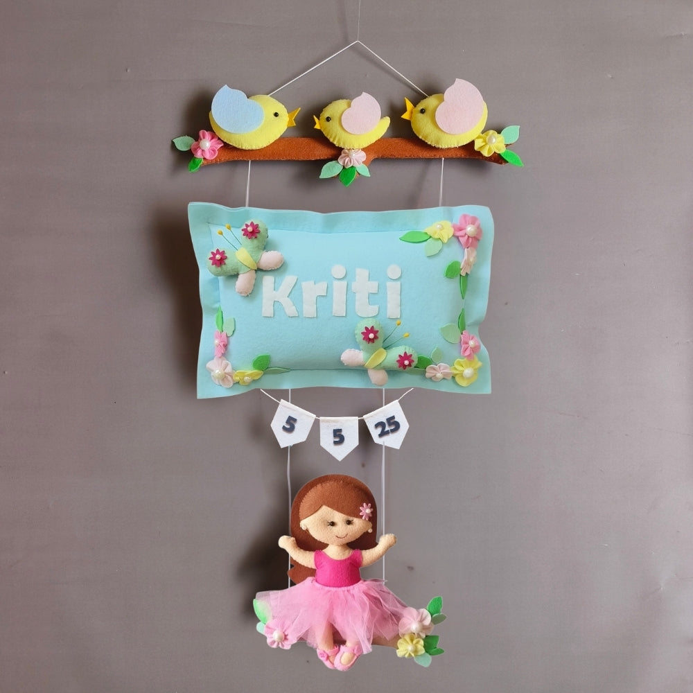 Bird Family with a girl on swing