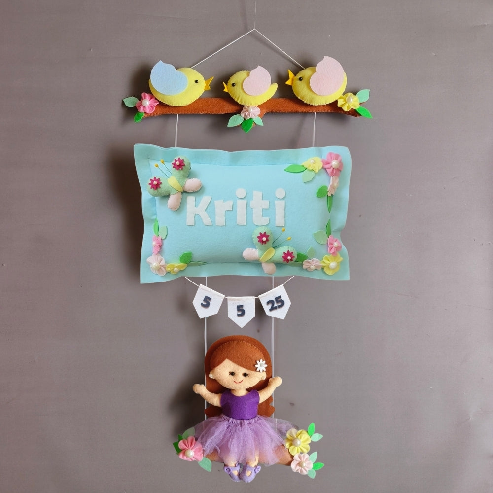 Bird Family with a girl on swing