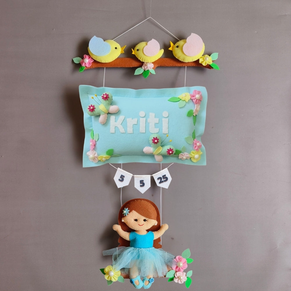 Bird Family with a girl on swing