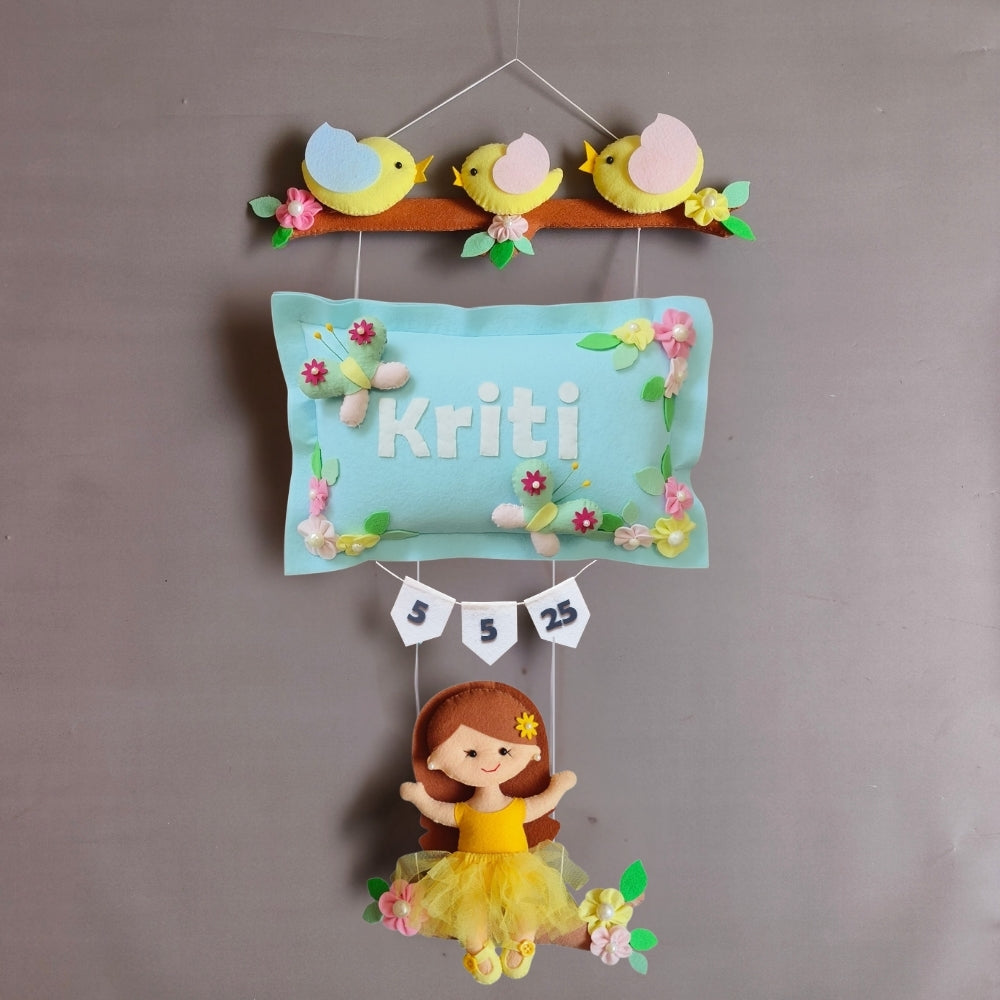Bird Family with a girl on swing