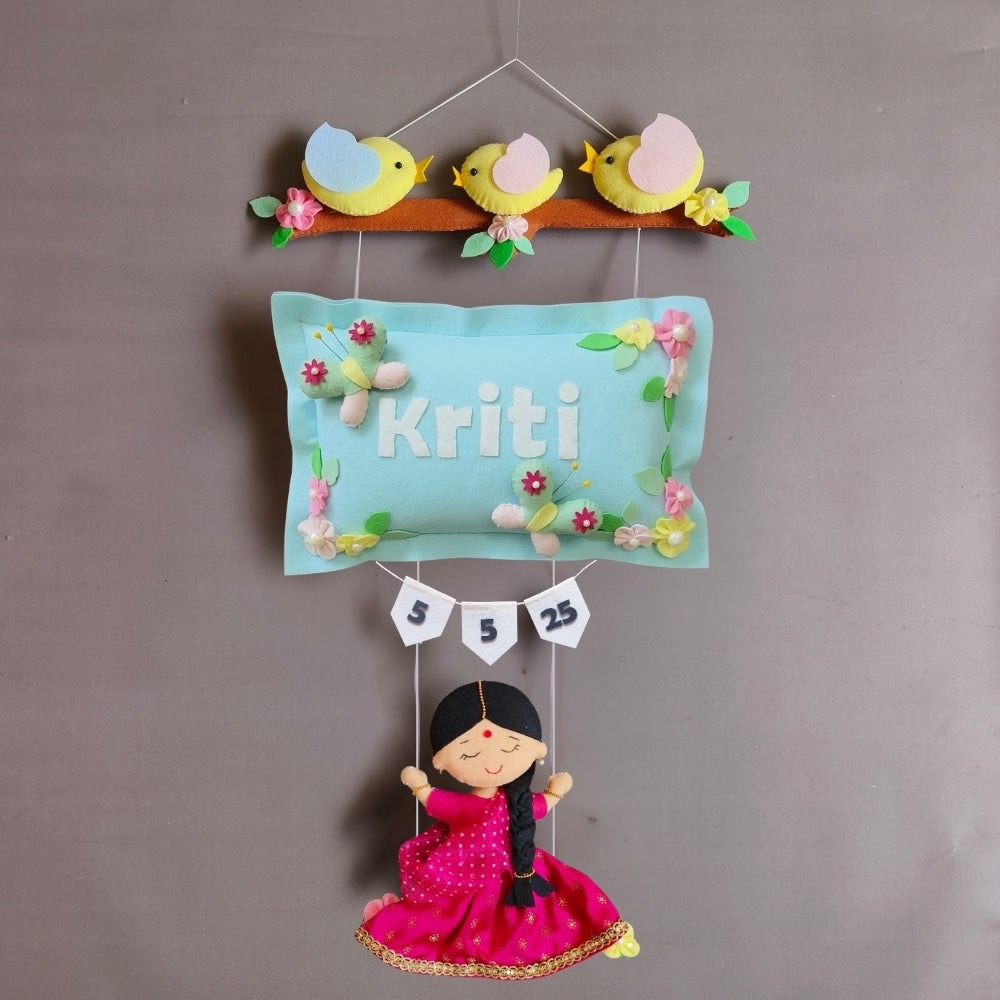 Bird Family with a girl on swing