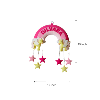 Personalized Rainbow with Unicorn wall decor