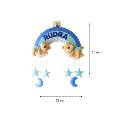 Personalized Rainbow with teddy wall decor