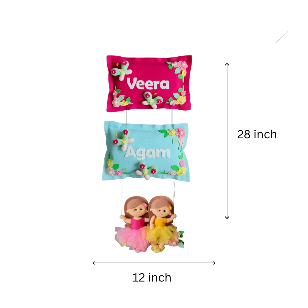 Personalized wall decor for Sibling on swing