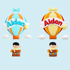 Personalised Big Hot Air Balloon Wall Decor for Boys Room